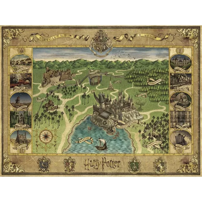 Dėlionė Ravensburger Hogwartso žemėlapis 1500 dalių – Ravensburger 1500 vnt.