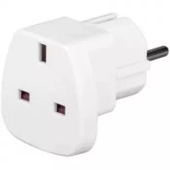 Wentronic Goobay kelioninis adapteris, baltas – UK kištukinis lizdas į F tipą (CEE 7/7) (94270)