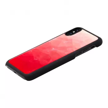 iKins apsauginis dėklas iPhone XS / XS S — rožinis ežeras ir juoda, polikarbonatinis