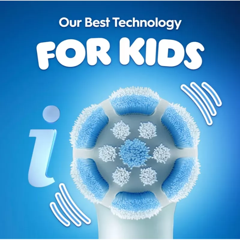 Oral-B iO Kids Disney Stitch elektrinis dantų šepetėlis su kelioniniu dėklu, įkraunamas, 6Y+, 1 šepetėlio antgalis, 3 režimai
