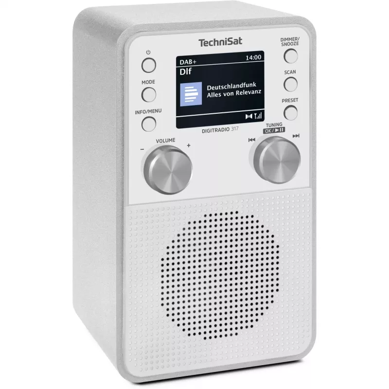 Radijo imtuvas TECHNISAT DigitRadio 317 Baltas – FM ir DAB+ priėmimas, kompaktiškas stalinis dizainas