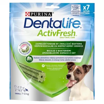 Purina Nestle Dentalife Active Fresh Small 115 g — dantų skanėstas suaugusiems mažiems šunims (paukštiena), dantų akmenų prevencija