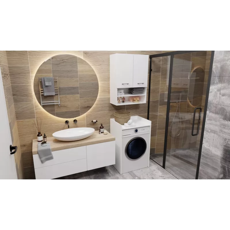 Spintelė skalbimo mašinai POLA Laundry Room Cabinet - balta
