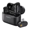 Belaidis mikrofonų rinkinys MAONO WM622 PC2, 2 siųstuvai, USB-C imtuvas, įkrovimo dėklas, 48 kHz/16 bitų, 360° omnikryptis, iki 100 m veikimo atstumas