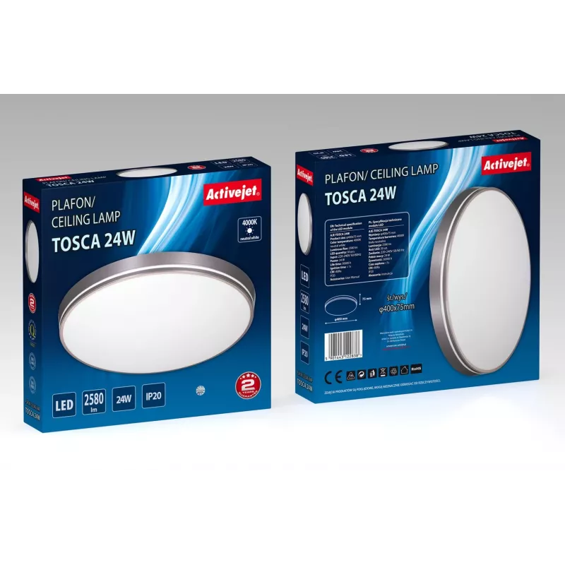 Activejet AJE-TOSCA LED lubų šviestuvas 24W