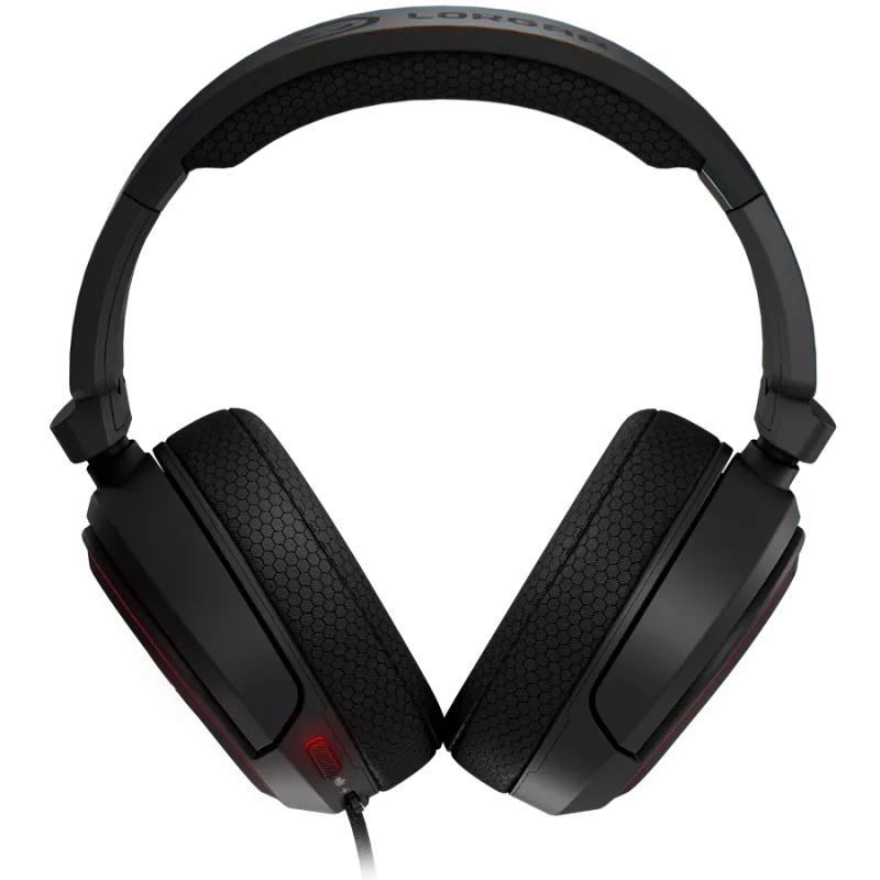LORGAR Kaya 460, USB žaidimų ausinės su mikrofonu, CM108B, RGB apšvietimas, Plug&Play, USB-A jungiamasis kabelis 2 m, audinio ausinės pagalvėlės, dydis: 192×184,7×88 mm, 0,329 kg, juodos
