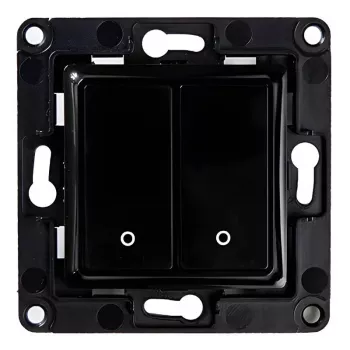 Šviesos jungiklis Shelly Wall Switch 2 juodas, 2 mygtukai, suderinamas su Shelly 2.5