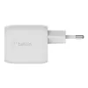 Belkin WCH011vfWH baltas greitas AC įkroviklis su GaN technologija, 2x USB-C, 45 W