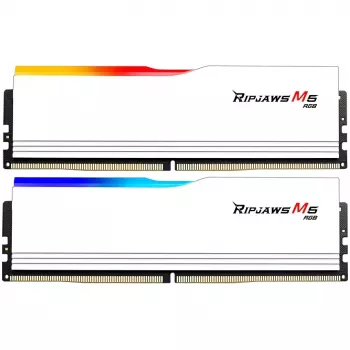DIMM 64 GB DDR5-6000 (2x 32 GB) Dual-Kit, Arbeitsspeicher weiß, F5-6000J3238G32GX2-RM5RW, Ripjaws M5 RGB, INTEL XMP