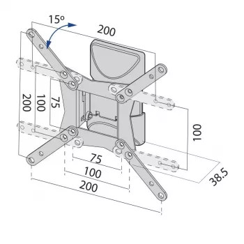 TV sieninis laikiklis iki 37 colių 20 kg TB-152E max VESA 200x200