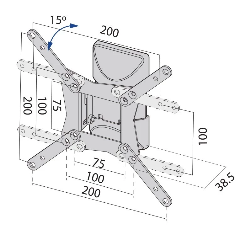 TV sieninis laikiklis iki 37 colių 20 kg TB-152E max VESA 200x200