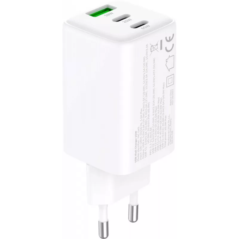 YENKEE YAC G65 WH VOLT USB C 65W 3A Power Deli