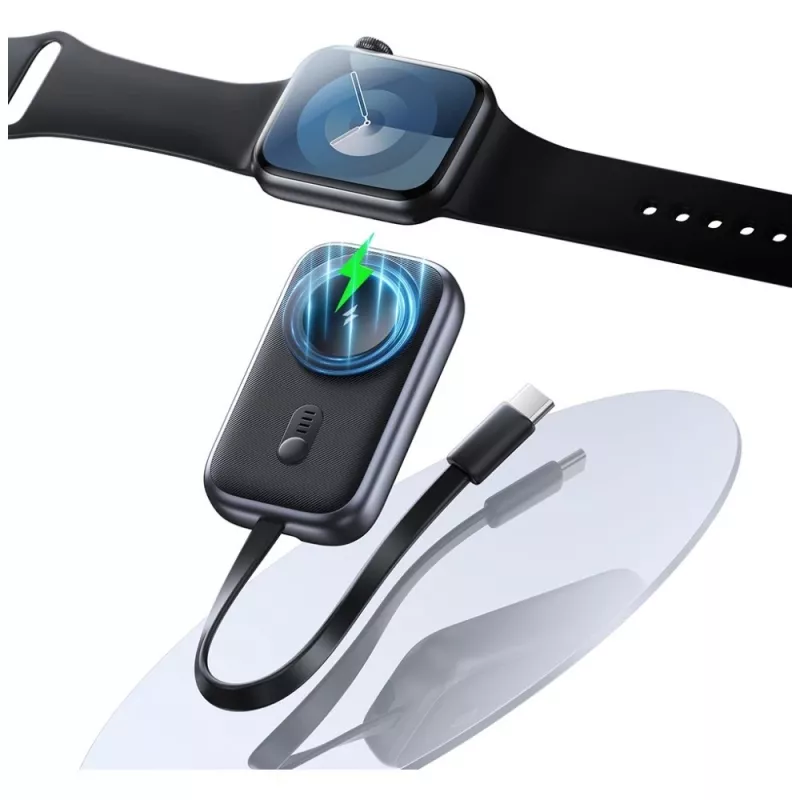 Usams CD245 2v1 indukcinis kroviklis Apple Watch su 1200mAh powerbanku ir USB-C laidu