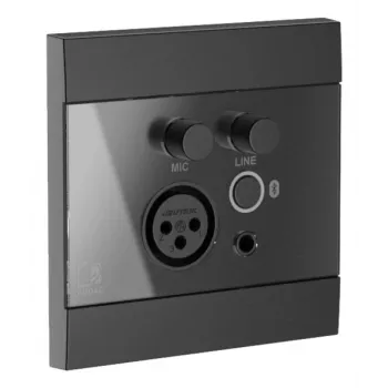 AUDAC WP225/B sieninis skydelis, XLR mikrofonas + 3,5 mm lizdas, Bluetooth, juodas