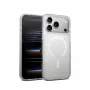Crong Hybrid Matte Magnetic MagSafe dėklas, skirtas iPhone 17 Pro Max — PC+TPU, permatoma balta