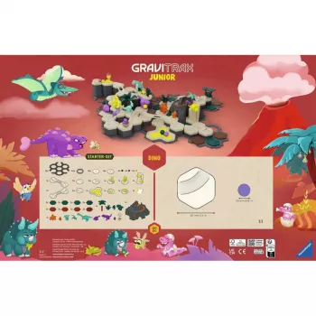Marble run Ravensburger GraviTrax Junior starter set XXL Dino, takelių konstravimo rinkinys vaikams