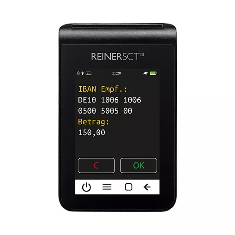 Kortelių skaitytuvas ReinerSCT tanJack deluxe Black TFT, modelis 2708200-000