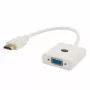 Adapteris HDMI (A) lizdas – VGA (D-Sub) kištukas SAVIO CL-201, baltas, 0,1 m, iki 1920×1200
