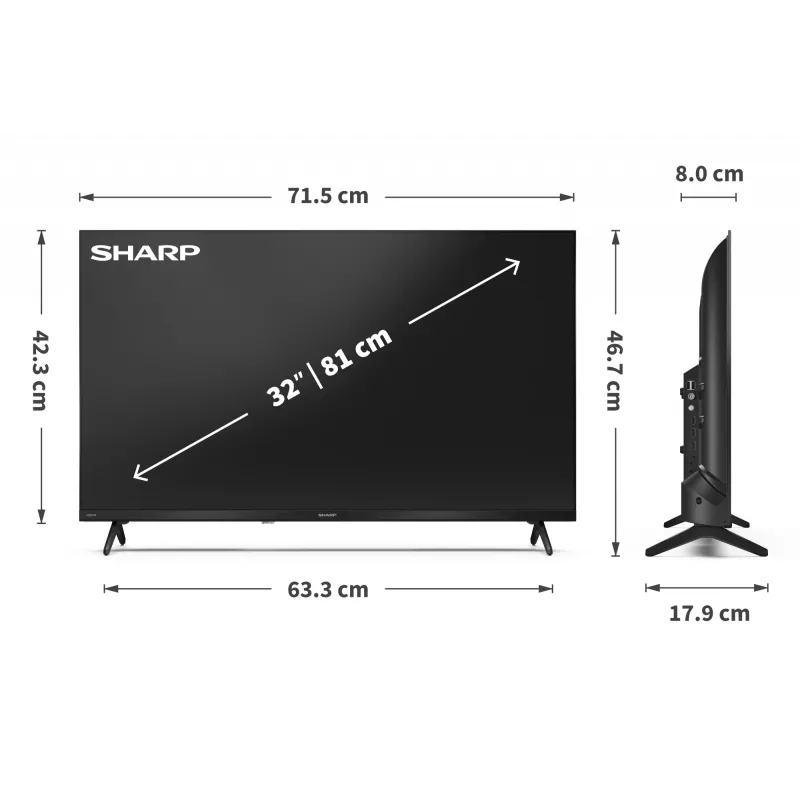 Sharp 32HF3265E 32 colių Smart TV su Google TV