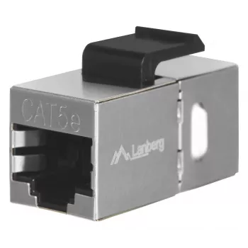 Keystone modulis LANBERG KSF5-3000 — Cat5e F/UTP plokščias kabelis, RJ-45 moteriška, juoda