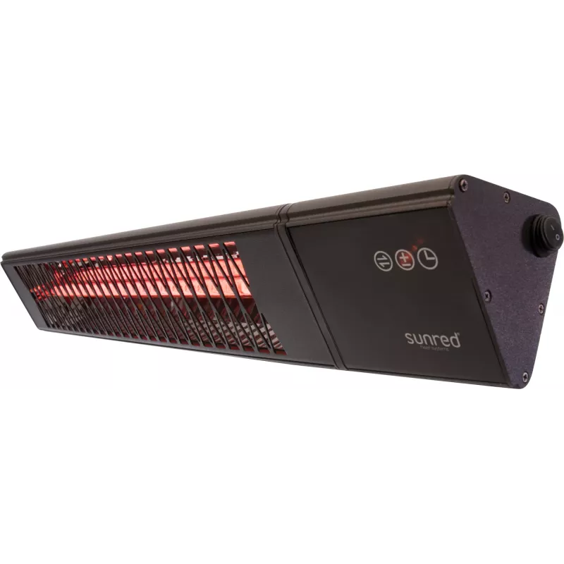 Infragalvas šildytuvas SUNRED PRO25W-SMART, sieninis trikampis tamsus, 2500 W, juodas, IP55