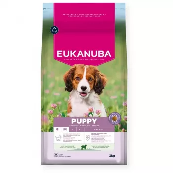 Sausas šunų ėdalas EUKANUBA Puppy & Junior Small/Medium ėriena su ryžiais 3 kg