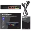 Ethernet PoE jungiklis QOLTEC 52296 — 4x RJ45 PoE prievadai, 1x RJ45 uplink