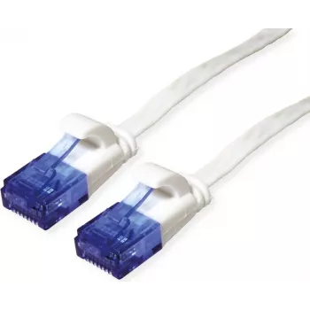 VALUE Patch Cable Cat.6A (Class EA) UTP, ypač plokščias, Baltas, 1,5 m (21.99.2064)