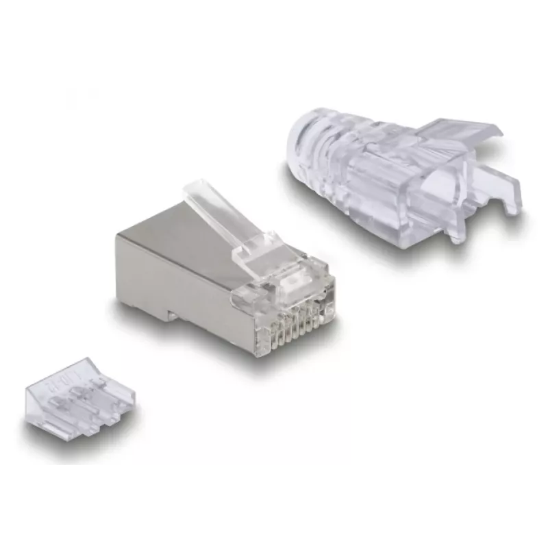 DeLOCK 67177 RJ45 kištukas, sidabriniai kontaktai, permatomas korpusas, 50 vnt.