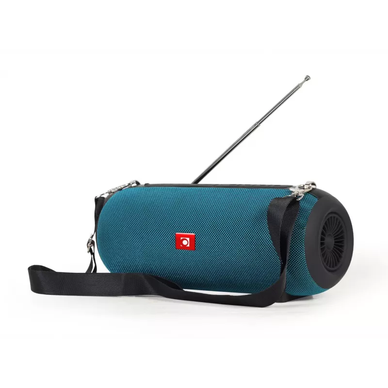 Nešiojamas stereofoninis garsiakalbis GEMBIRD SPK-BT-17-G — Bluetooth 5.1, 5 W RMS, 1200 mAh, MicroSD, FM, AUX