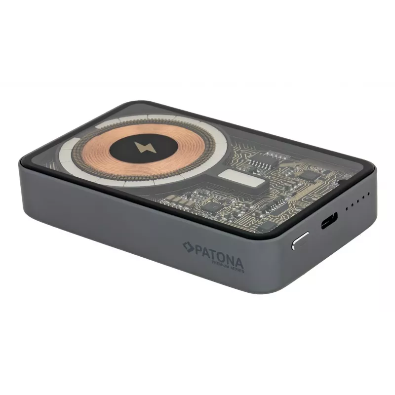 Nešiojamas powerbank PATONA 9992, 10000 mAh, LiPo 38,5 Wh, USB-C PD 20W, 2 išėjimai, 12V/3A įėjimas/išėjimas, Juodas
