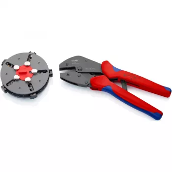 Knipex 97 33 02 kabelių užspaudimo įrankis, mėlynas, raudonas