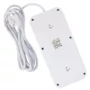 Ilgintuvas MACLEAN MCE391 W — 6 kištukinių lizdų, 4×USB-A + 1×USB-C, 3 m laidas, 110–240V, 2500W, baltas