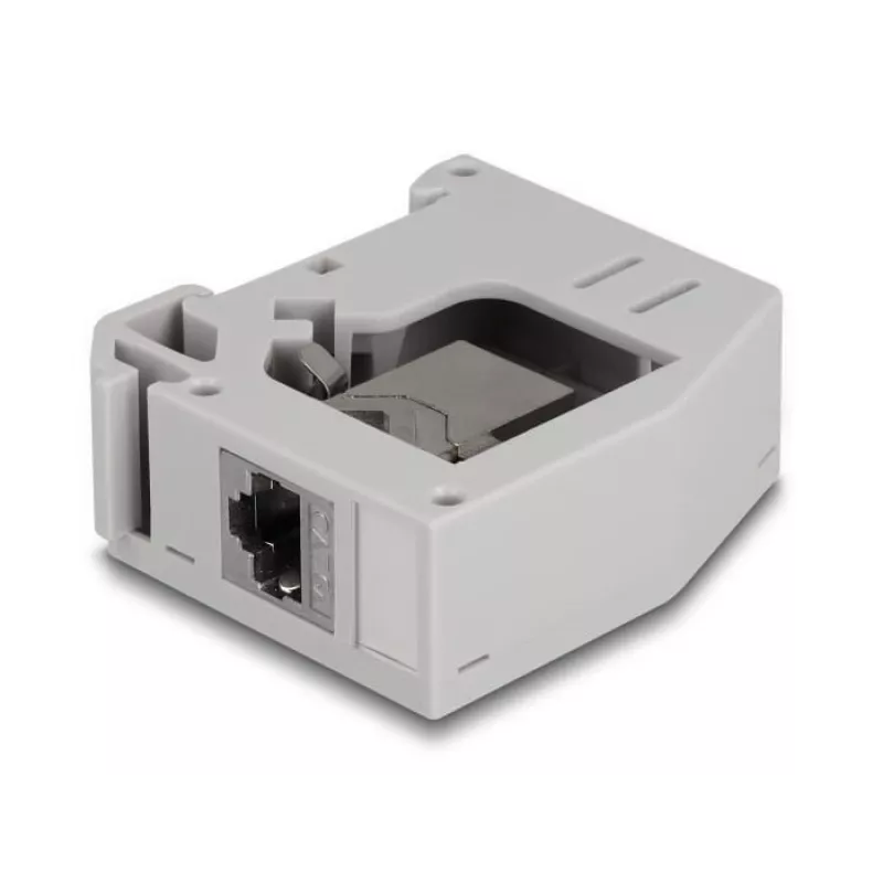 DeLOCK DIN rail adapteris RJ45 lizdas į RJ45 lizdą Cat.6A Pilka
