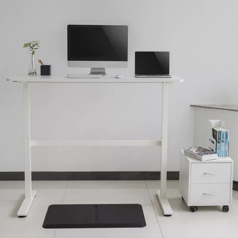 Stalas su rankiniu aukščio reguliavimu Ergo Office ER-401 W, maks. 40 kg, maks. aukštis 117 cm, su stalviršiu darbui stovint ir sėdint