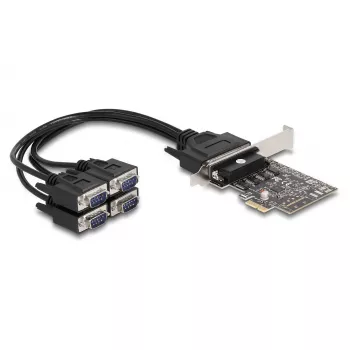 DeLOCK 66324 Vidinė RS-232 VGA adapterių plokštė PCIe Juoda
