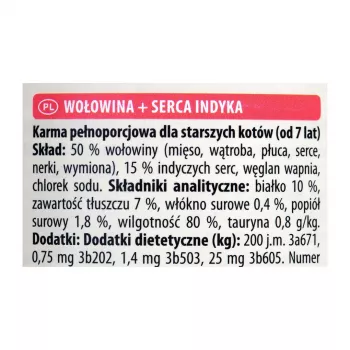 ANIMONDA Carny Senior jautiena ir kalakutų širdelės – šlapias kačių ėdalas – 400 g