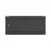 Sieninis 19 colių stelažo korpusas LANBERG 4U 600x450 mm juodas su metalinėmis durelėmis