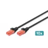 Tinklo kabelis Digitus CAT 6 U/UTP 0,5 m RJ-45 Juodas