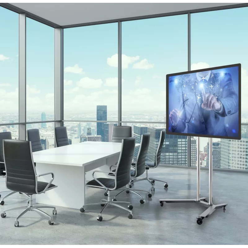 Edbak TR1 mobilus stovas informaciniams ekranams 190,5 cm (75 inch), juodas, nerūdijantis plienas