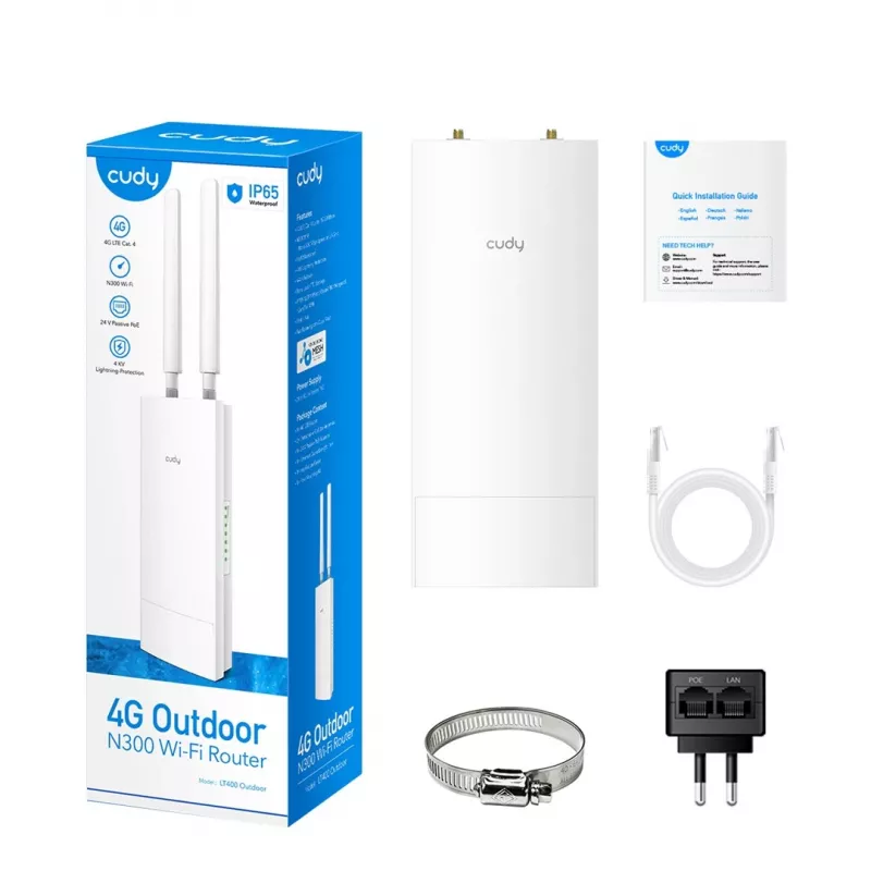 Cudy LT400 belaidis maršrutizatorius Fast Ethernet vienos juostos (2,4 GHz) 4G balta