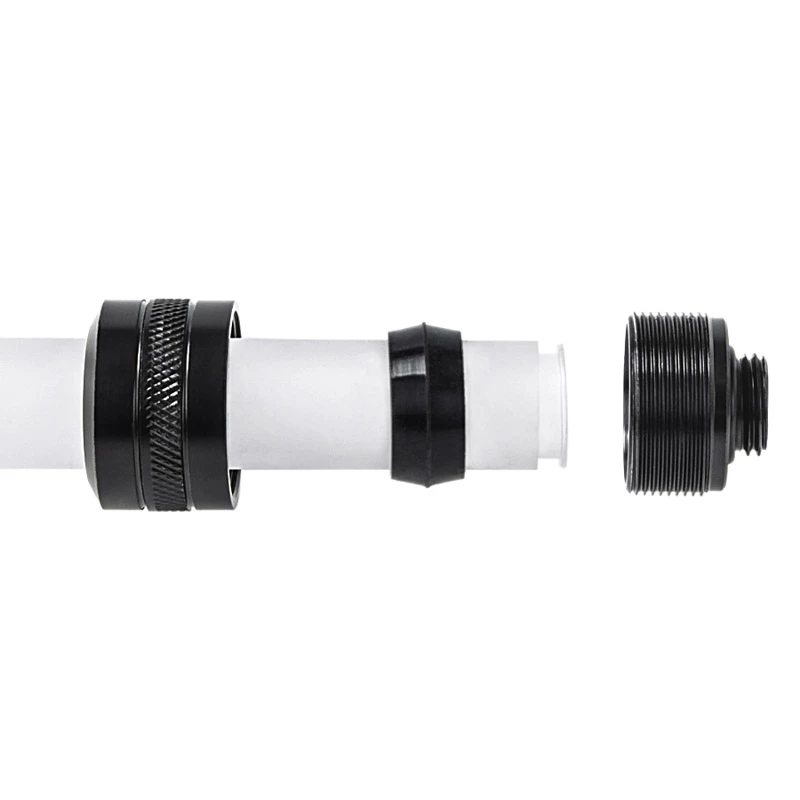Alphacool 17471 jungtis — žalvarinė juoda, Ø22 mm, aukštis 20 mm