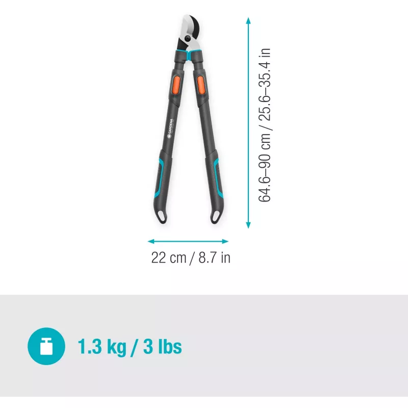 Genėjimo žirklės Gardena TeleCut Pro L Pilka/turquoise 65cm - 90cm (12041-88)