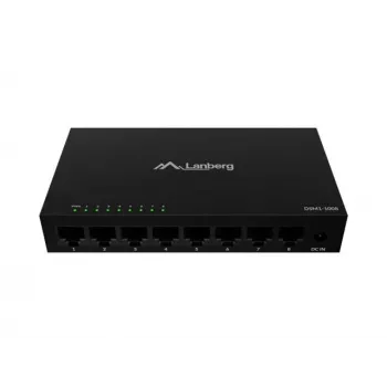 Tinklo jungiklis LANBERG DSM1-1008 8x 1 Gb/s nevaldomas Gigabit Ethernet stalinis metalinis korpusas