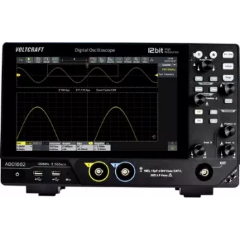 Voltcraft ADO-1002 Skaitmeninis osciloskopas 100 MHz 2,5 GSa/s 250 Mpts 12 bitų DSO