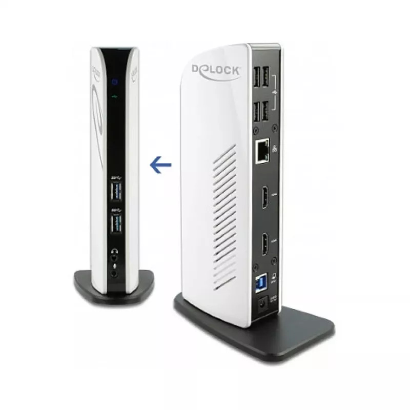 USB dokų stotelė DeLOCK 87771 Dviguba HDMI Full-HD USB 3.2 LAN Garsas
