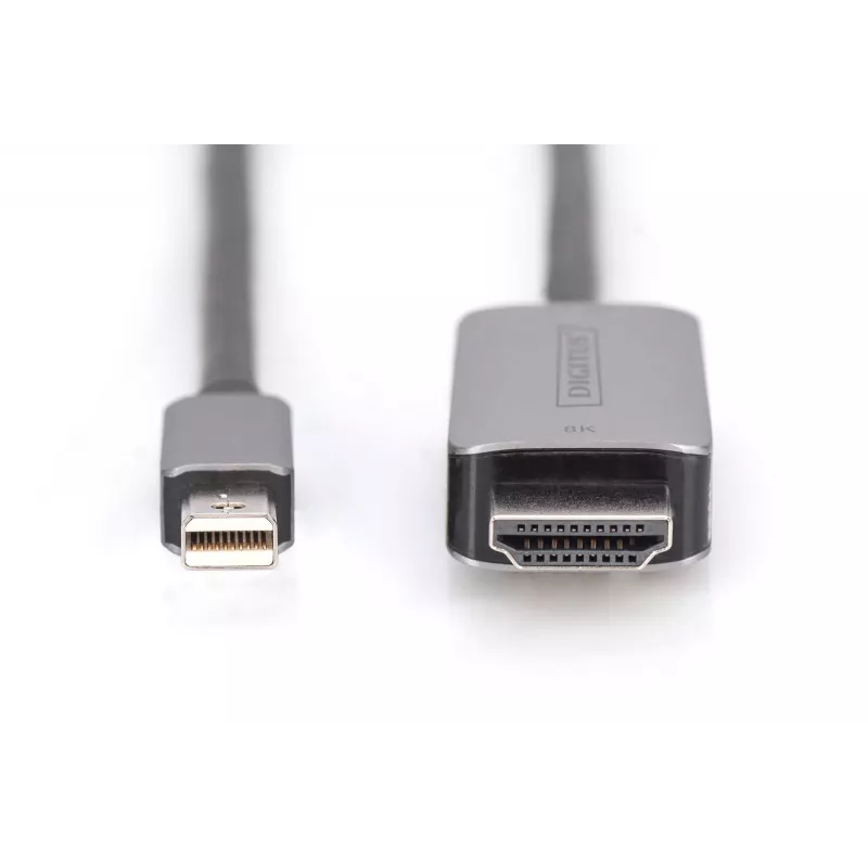 DIGITUS DB-340109-010-S adapterinis laidas - Mini DisplayPort (kištukas) į HDMI (kištukas) - 1,0 m - palaiko 8K 60 Hz - juoda