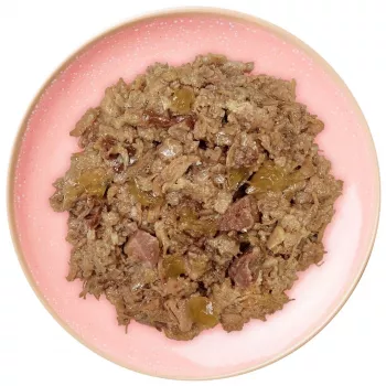Šlapias kačių ėdalas Wiejskazagroda Vištienos filė su ėriena 85 g – suaugusioms katėms, be grūdų, vienkartinis paketėlis
