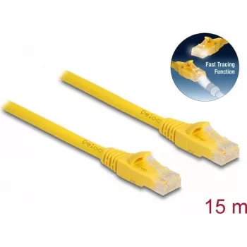 DeLOCK RJ45 Laidas Cat.6A U/UTP Fast Tracing 15 m Geltonas