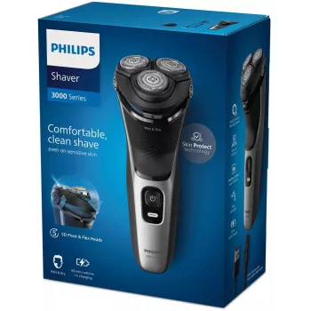 Elektrinis skustuvas Philips 3000 Series S3143/00 – 3 rotacinės galvutės, šlapias ir sausas skutimas, Li-Ion, 60 min veikimo laikas